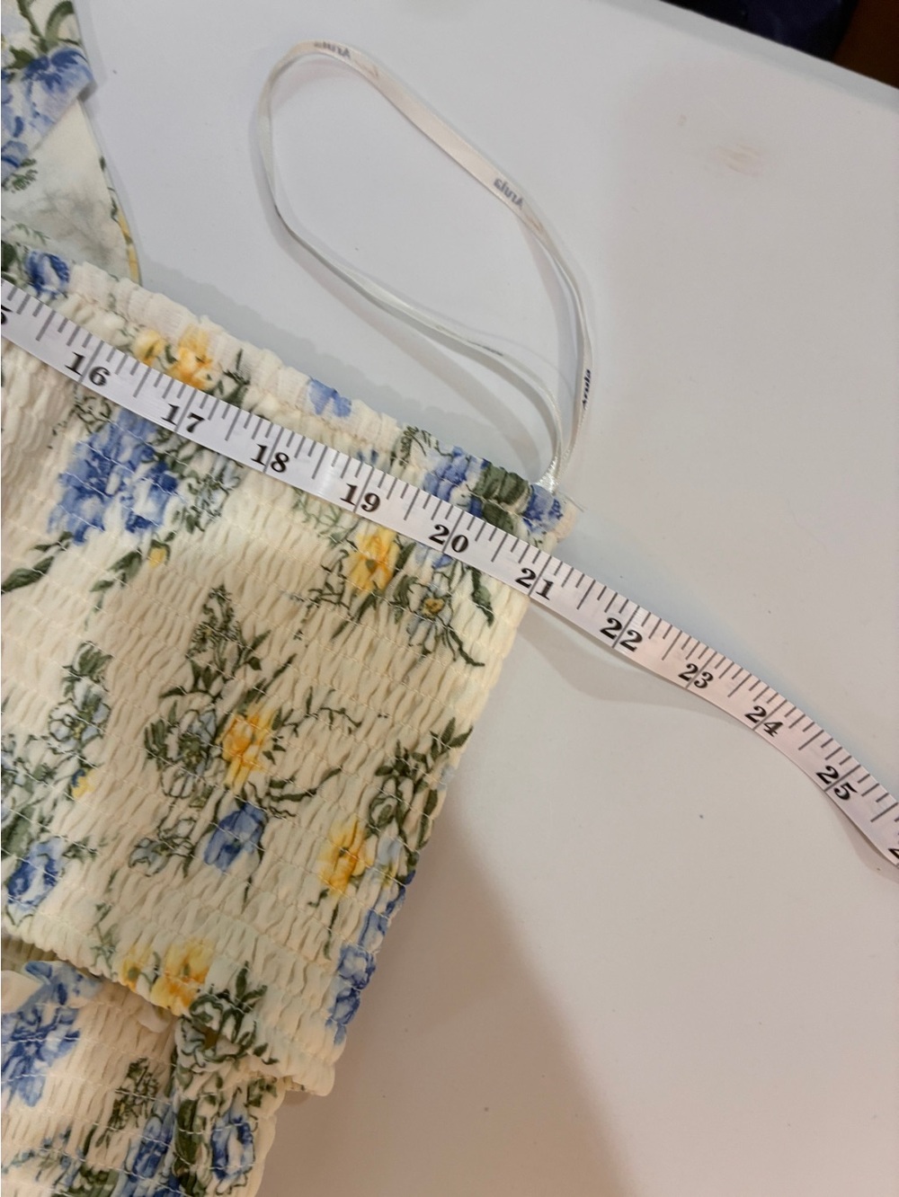 Tiered Maxi Dress with Light Blue and Yellow Floral details - Picture 7 of 7